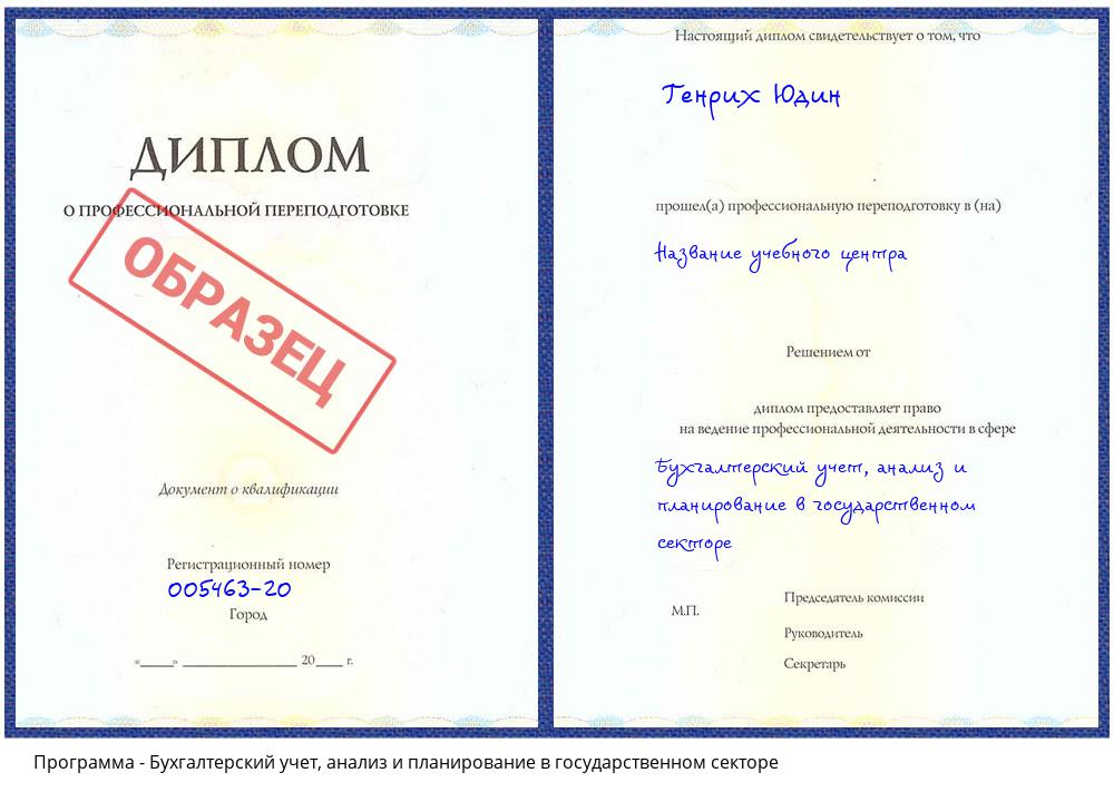 Бухгалтерский учет, анализ и планирование в государственном секторе Мурманск