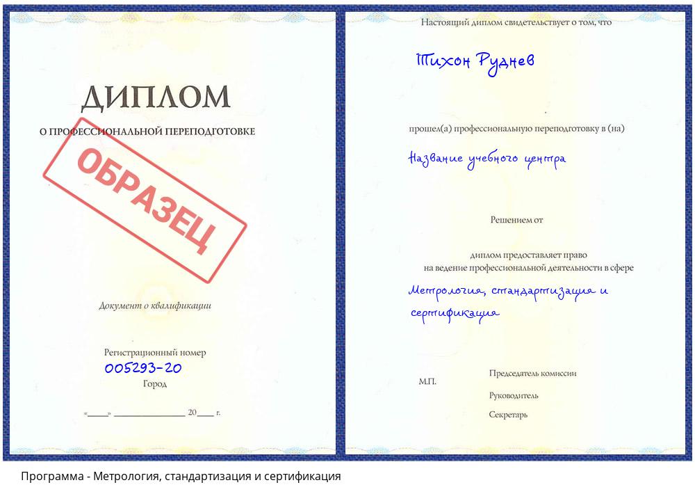 Метрология, стандартизация и сертификация Мурманск