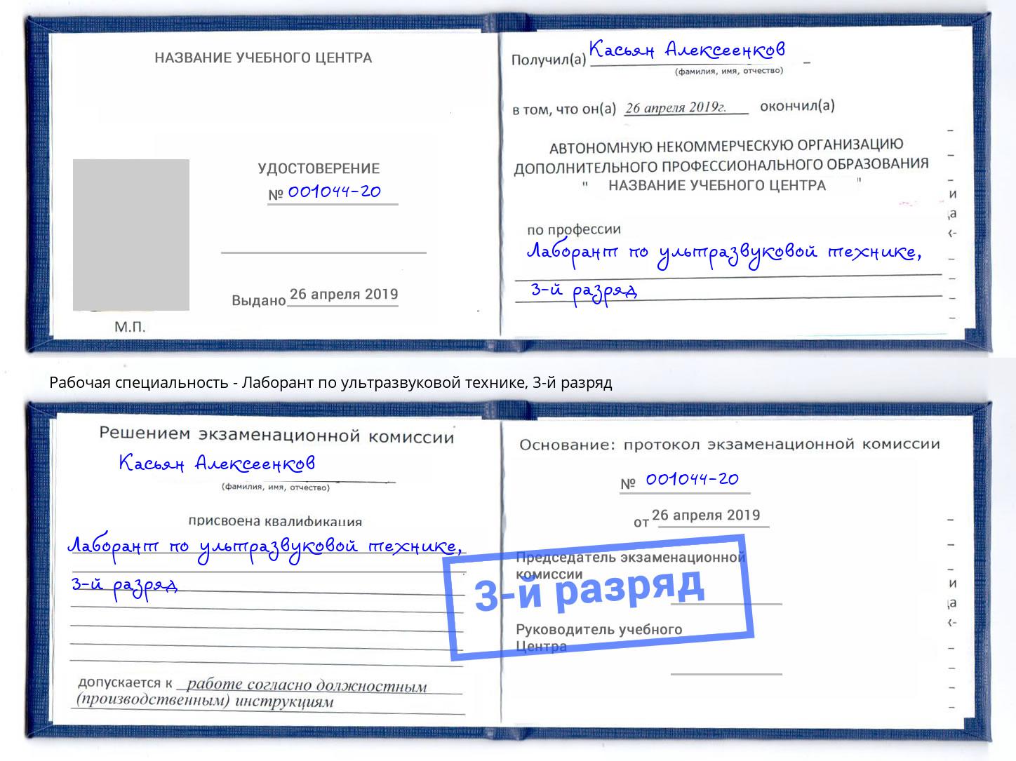 корочка 3-й разряд Лаборант по ультразвуковой технике Мурманск
