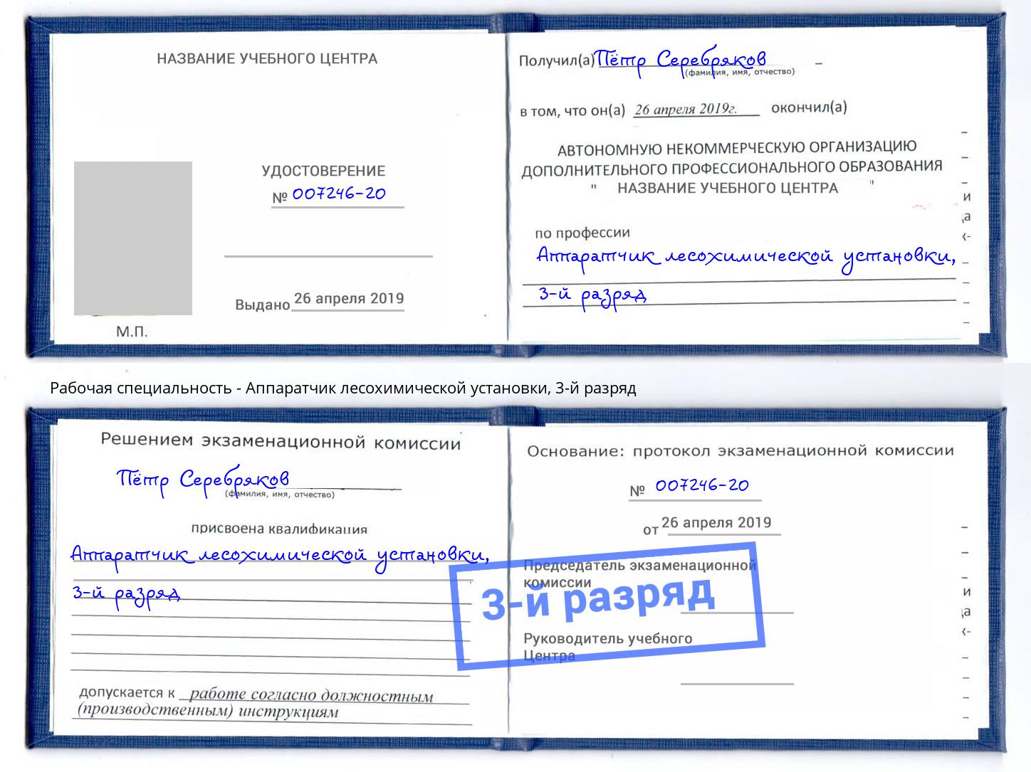 корочка 3-й разряд Аппаратчик лесохимической установки Мурманск