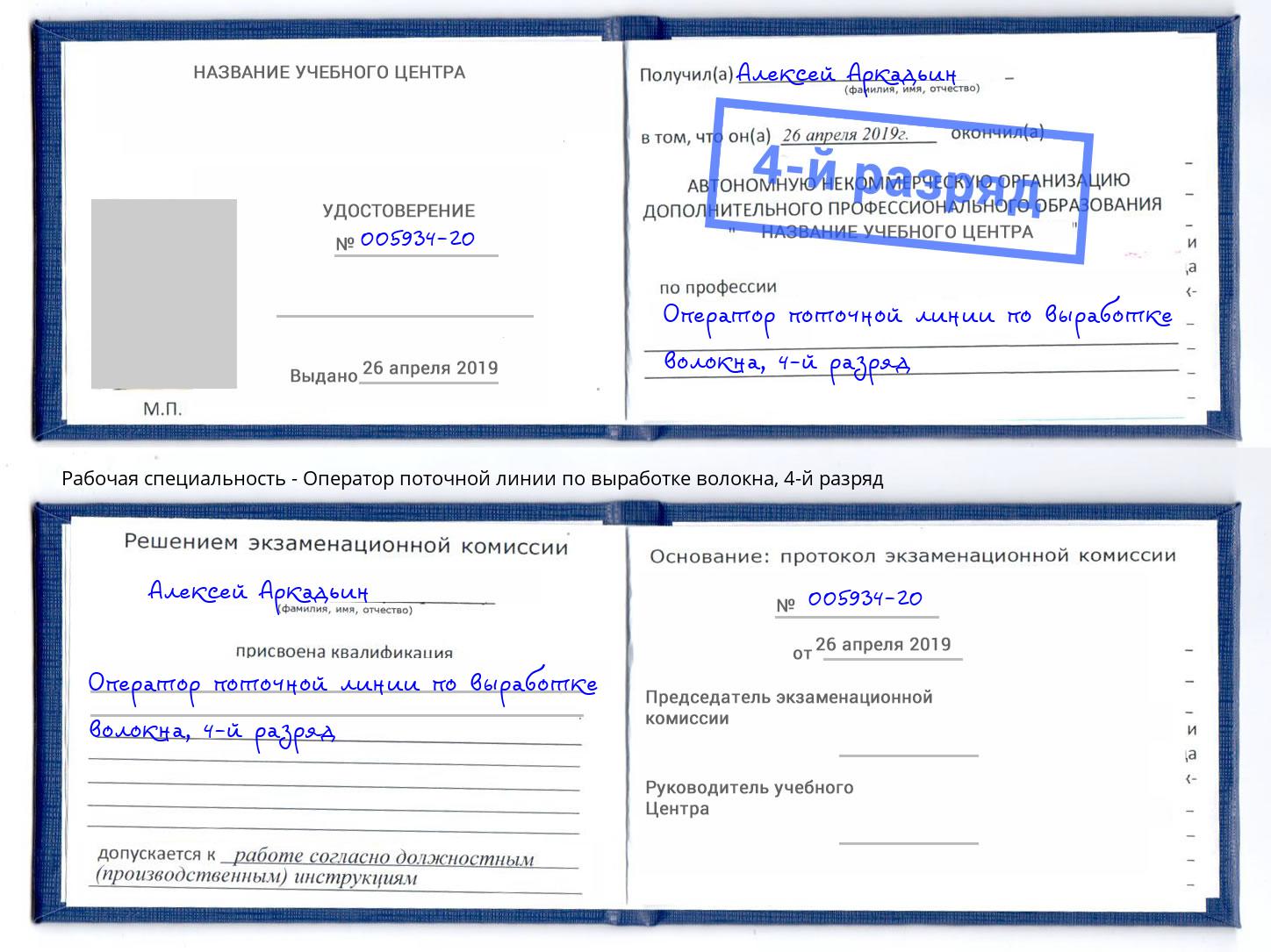 корочка 4-й разряд Оператор поточной линии по выработке волокна Мурманск